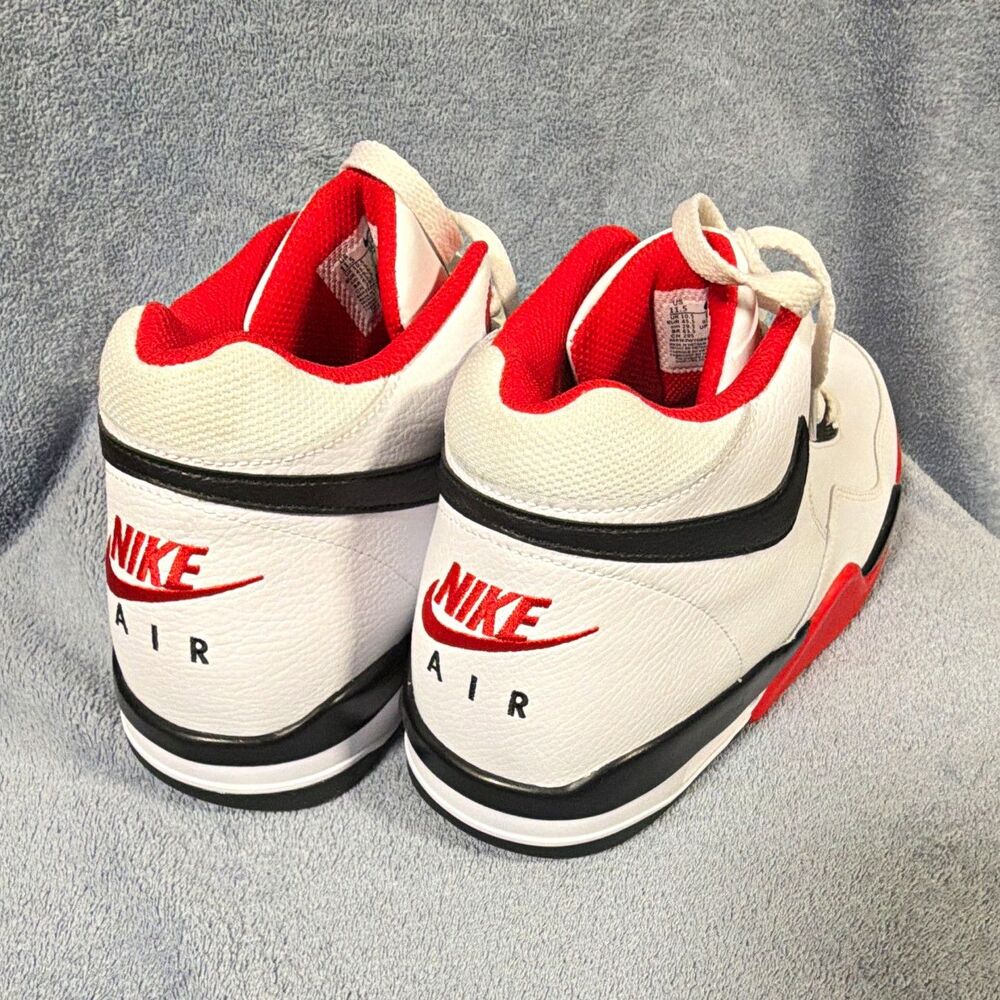 Nike Air Men’s Low-Top Lace-Up Athletic Sneakers White/Red/Black Size 11.5